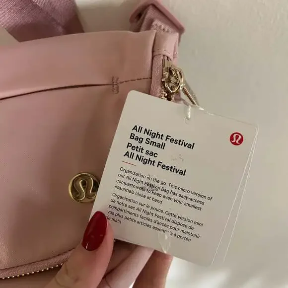 All Night Festival Bag Micro 2L Pink Pastel Gold Logo - Picture 5 of 7